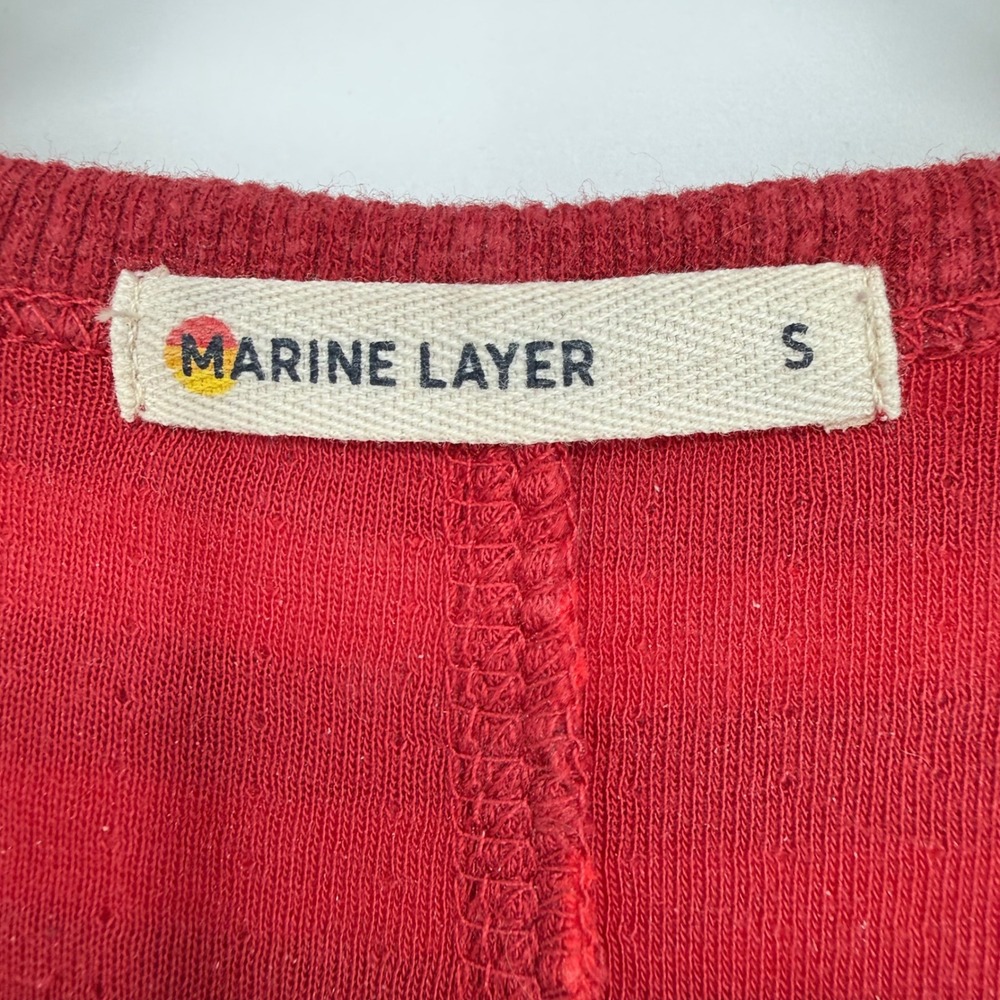 MARINE LAYER‎ RED STRIPED ONE PIECE PAJAMA MODAL ORGANIC COTTON SMALL - Picture 3 of 10